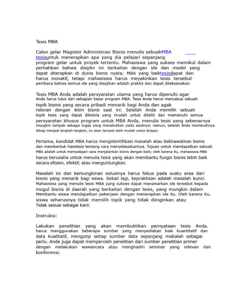 Panduan Menulis Tesis MBA Efektif PDF Panduan Menulis Tesis MBA Efektif PDF