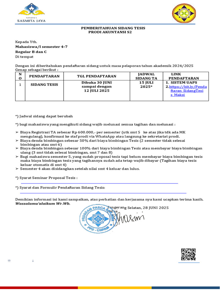 Pendaftaran Sidang Tesis S2 Akuntansi UNPAM PDF Pendaftaran Sidang Tesis S2 Akuntansi UNPAM PDF