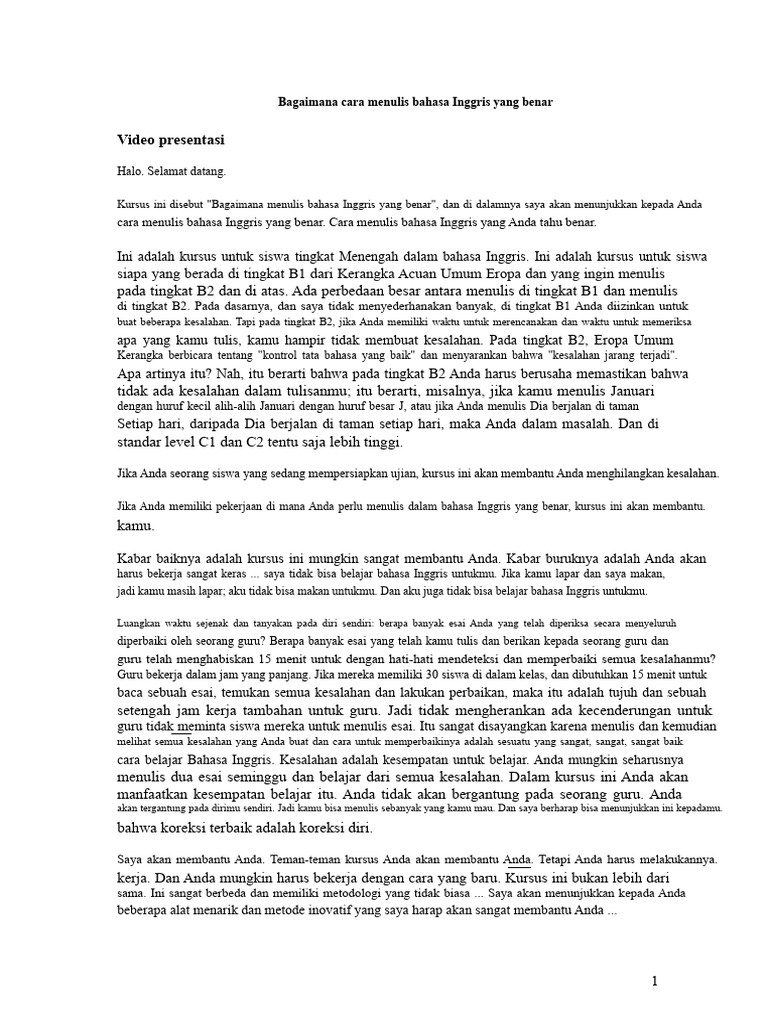 Cara Menulis Bahasa Inggris yang Benar PDF Cara Menulis Bahasa Inggris yang Benar PDF